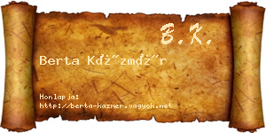 Berta Kázmér névjegykártya